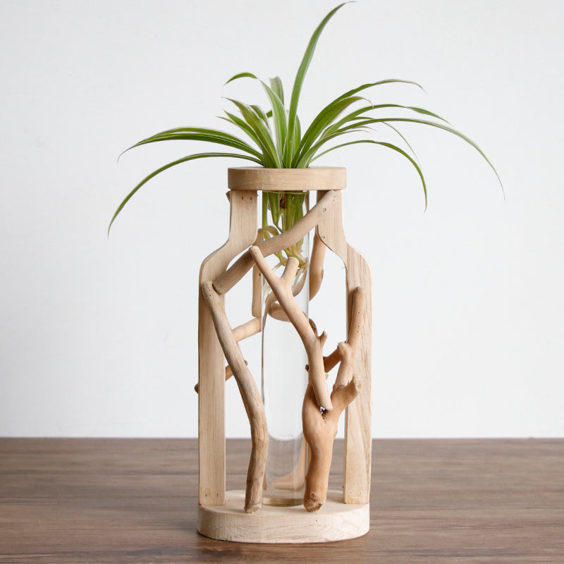 Home minimalist Decoration Wooden Hollowed-out Vase