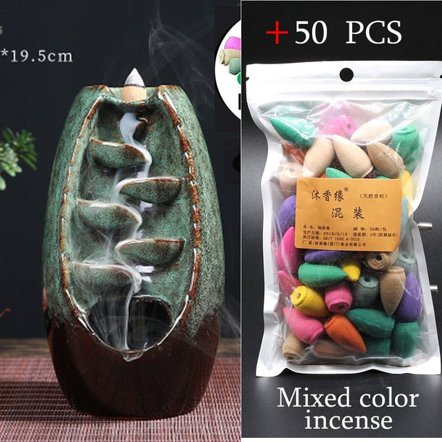 Mountain River Ceramic Handicraft Smoke Incense Burner
