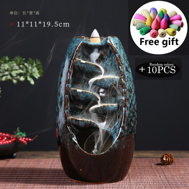 Mountain River Ceramic Handicraft Smoke Incense Burner