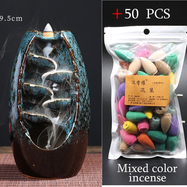 Mountain River Ceramic Handicraft Smoke Incense Burner