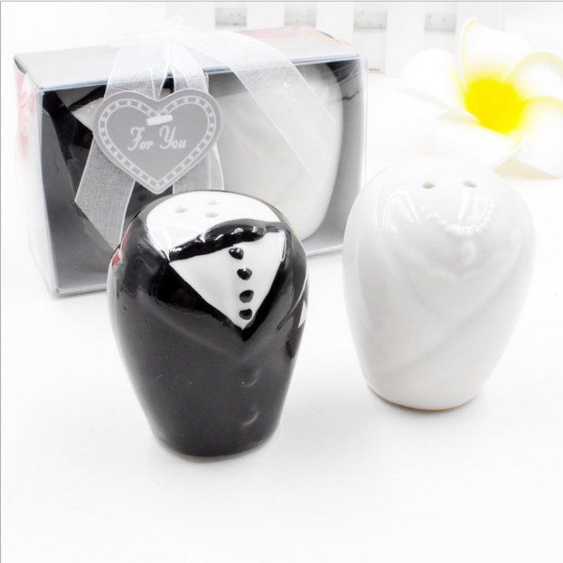 Wedding Couple Ceramic Salt and Pepper Shakers