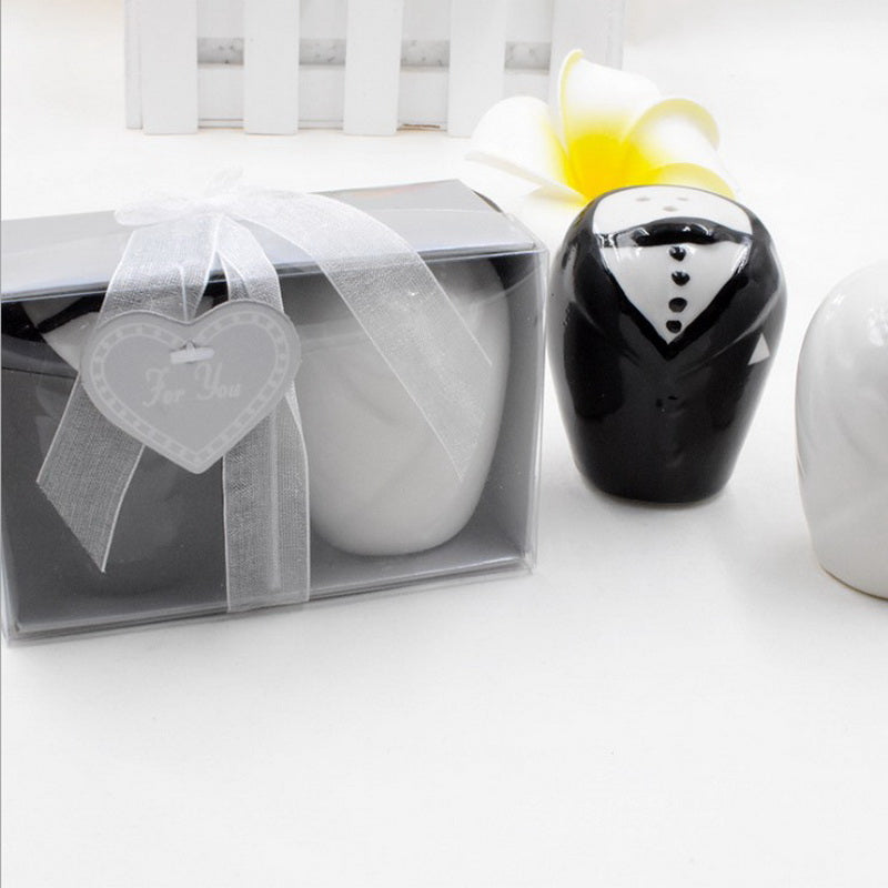 Wedding Couple Ceramic Salt and Pepper Shakers