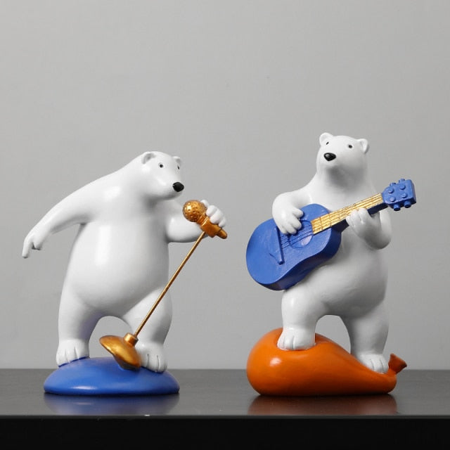 Polar Bear Band Resin Nordic Figurines