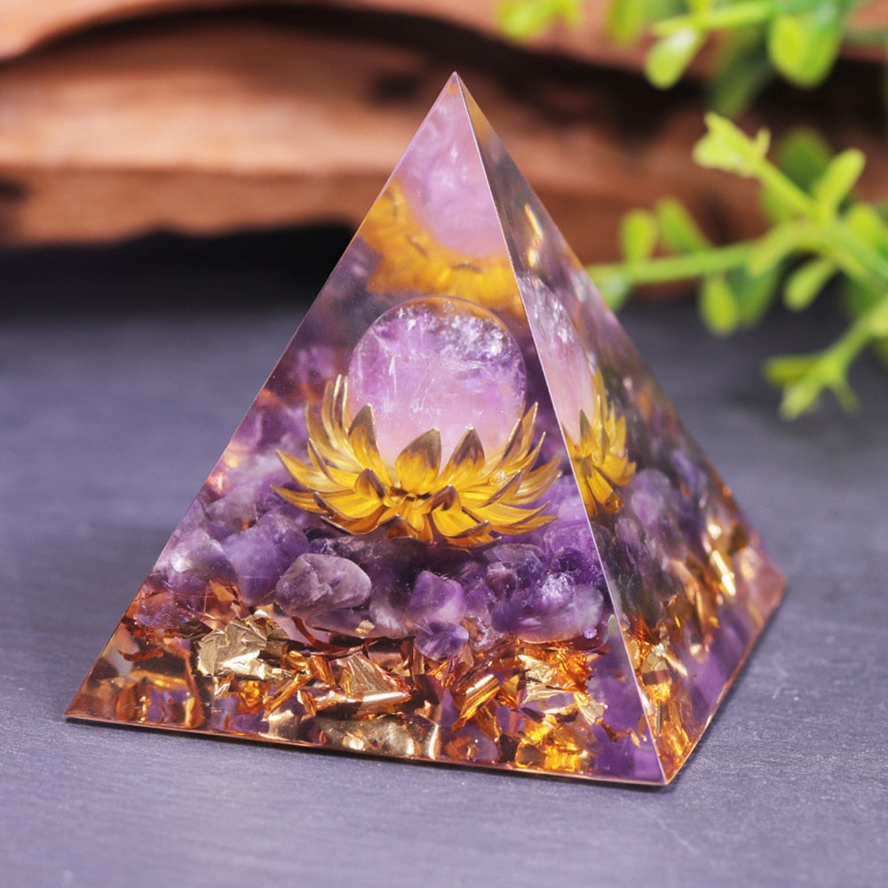 Handmade Healing Crystals Chakra Stones Reiki Energy Amethyst Orgone Pyramid