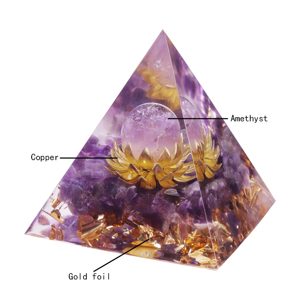 Handmade Healing Crystals Chakra Stones Reiki Energy Amethyst Orgone Pyramid