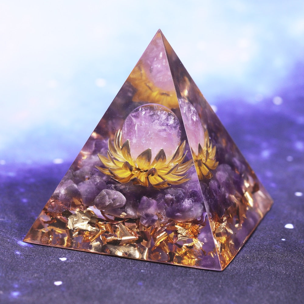 Handmade Healing Crystals Chakra Stones Reiki Energy Amethyst Orgone Pyramid