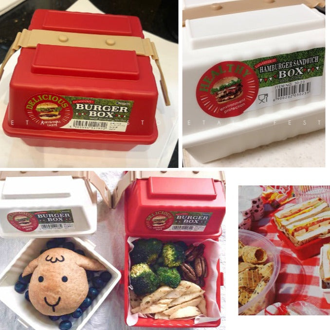 Portable Hamburger Lunch Containers Storage Box