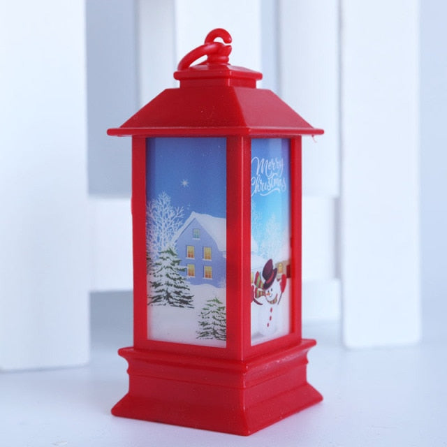 Santa Claus Snowman Lantern Light and Christmas Tree Ornament