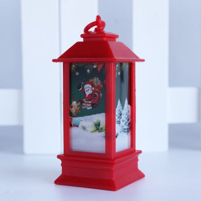 Santa Claus Snowman Lantern Light and Christmas Tree Ornament