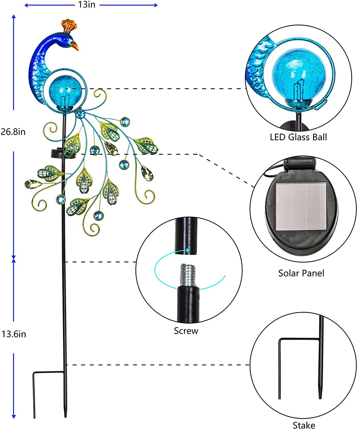 Solar Peacock Garden Decorative Lights