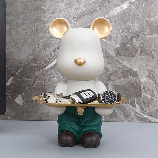 Multifunction Desktop Storage Bear Sculpture Piggy Bank