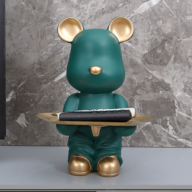 Multifunction Desktop Storage Bear Sculpture Piggy Bank