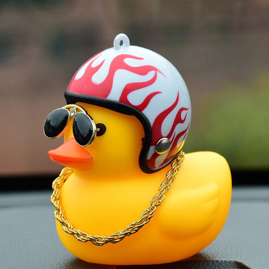 Rapper Duck With Helmet And Chain Car Ornament