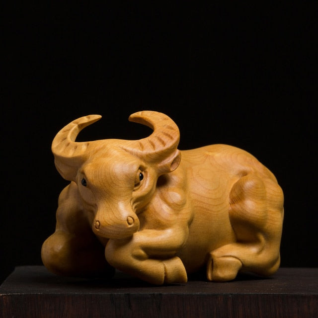 Hand Carved Chinese Zodiac Animal Wooden Figurine