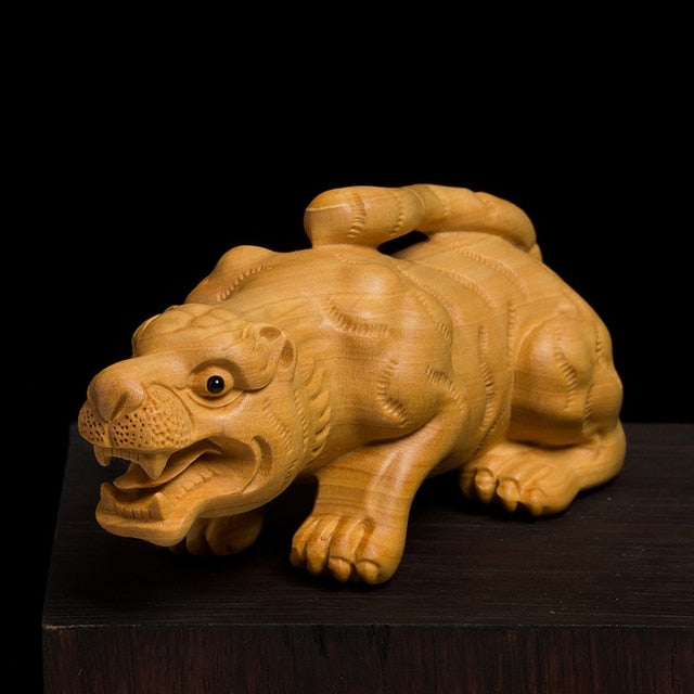 Hand Carved Chinese Zodiac Animal Wooden Figurine