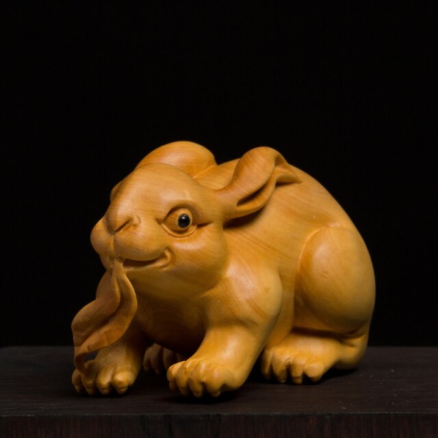 Hand Carved Chinese Zodiac Animal Wooden Figurine