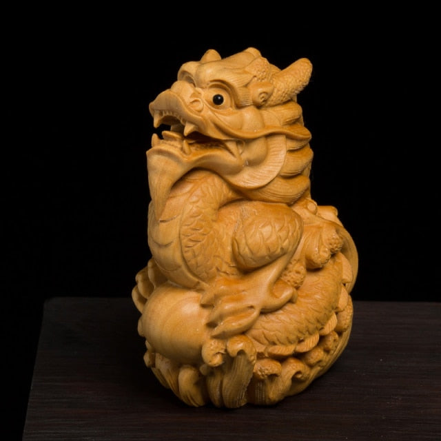 Hand Carved Chinese Zodiac Animal Wooden Figurine