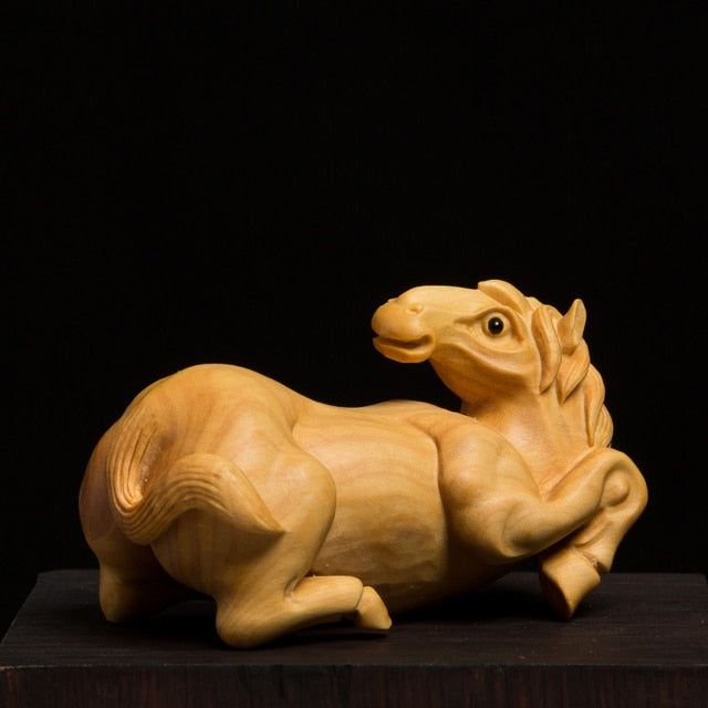 Hand Carved Chinese Zodiac Animal Wooden Figurine