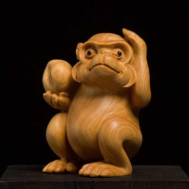 Hand Carved Chinese Zodiac Animal Wooden Figurine