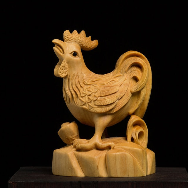 Hand Carved Chinese Zodiac Animal Wooden Figurine