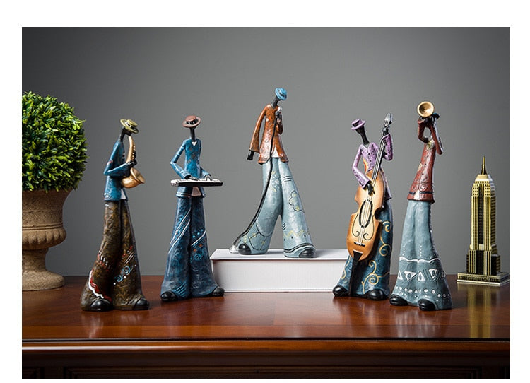 Jazz Street Band Wine Cabinet Figurine Ornaments