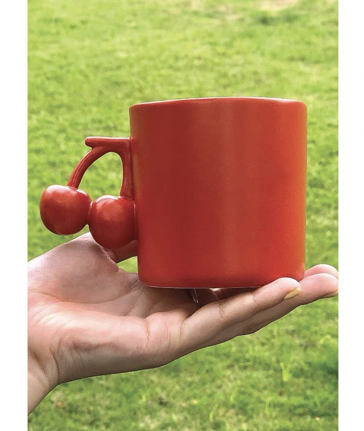 Nordic Style Fruit Handle Coffee Mugs