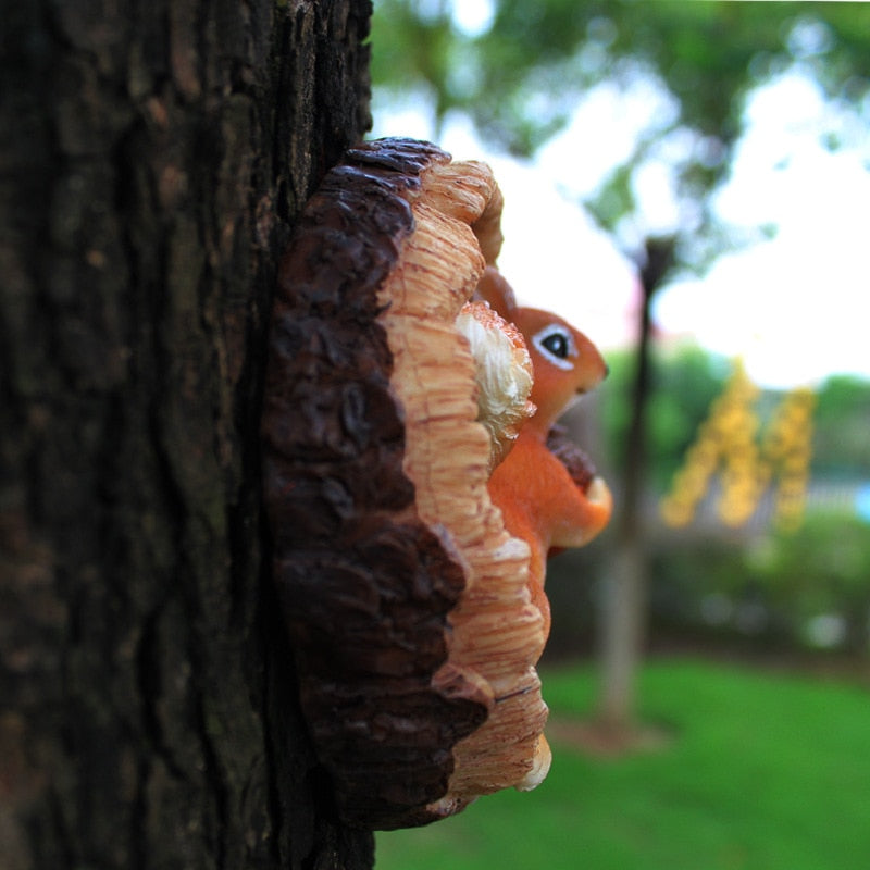 Squirrel simulation tree hole garden DIY Ornaments