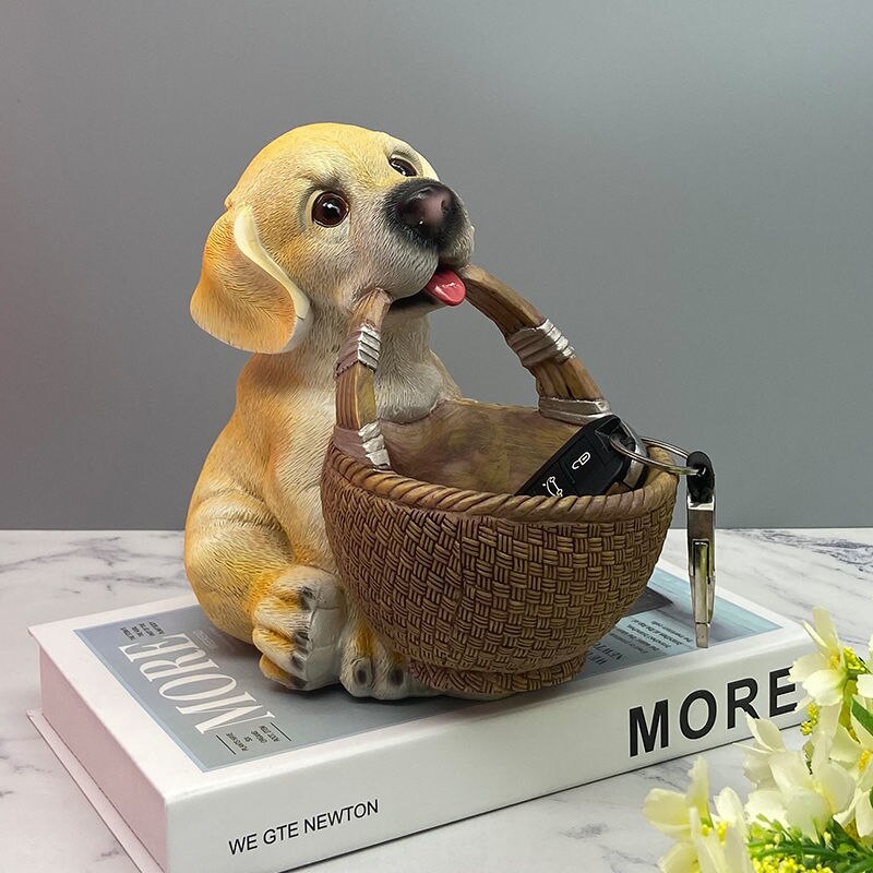 Puppy Storage Key Box Figurine