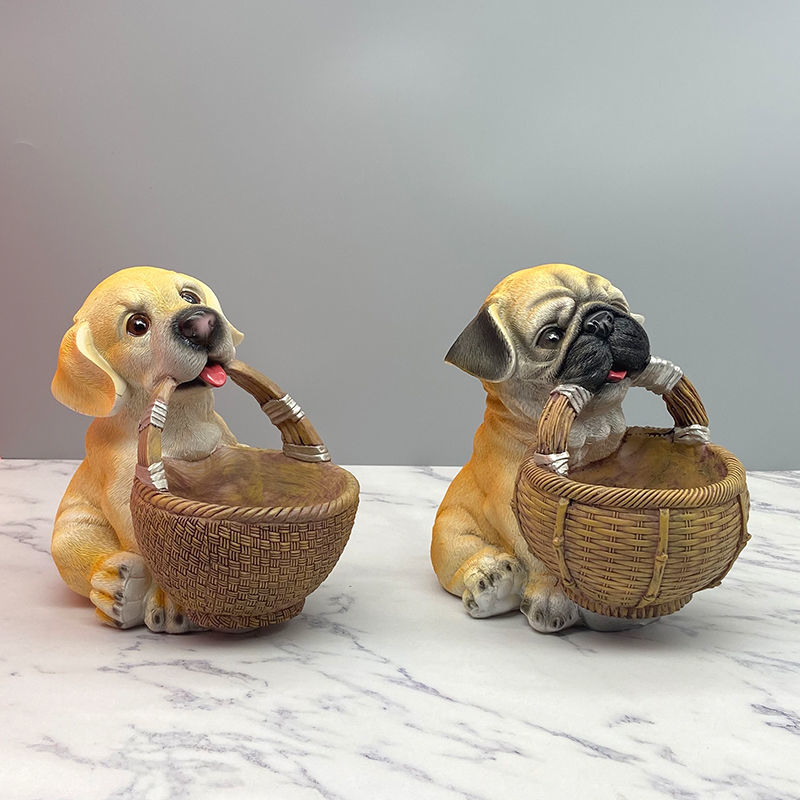 Puppy Storage Key Box Figurine